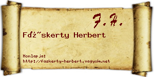 Fáskerty Herbert névjegykártya